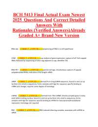 BCH 5413 Final Actual Exam Newest 2025 Questions And Correct Detailed Answers With Ratio