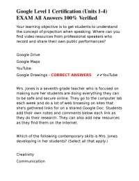 Google Level 1 Certification (Units 1-4) EXAM All Answers 100% Verified