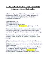 AAMC MCAT Practice Exam 1 Questions with Answers and Rationales.