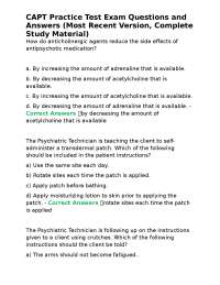 CAPT Practice Test Exam Questions and Answers (Most Recent Version, Complete Study Materia