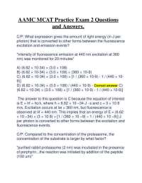 AAMC MCAT Practice Exam 2 Questions and Answers.