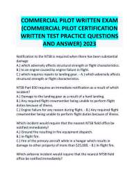 COMMERCIAL PILOT WRITTEN EXAM (PRACTICE QUESTIONS AND ANSWERS FOR COMMERCIAL PILOT CERTIFI