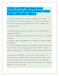 TEXES 160 PPR Test Bank Exam Questions and Answers 2025-2026