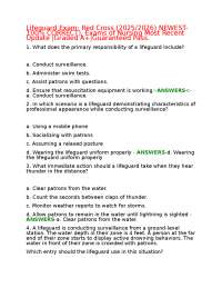 Lifeguard Exam: Red Cross (2025/2026) NEWEST- 100% CORRECT), Exams of Nursing Most Recent