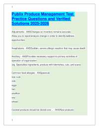 Publix Produce Management Test Practice Questions & Answers 2025-2026