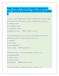 Real Estate Practice Exam Questions and Verified Solutions 2025-2026