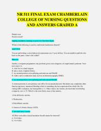 NR 511 Final Exam (Chamberlain) – Questions & Answers GUARANTEED PASS