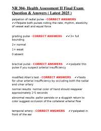 NR 304- Health Assessment II Final Exam Question & Answers ( Latest 2025 )