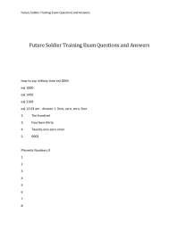 Future Soldier Training Exam Questions and Verified Answers