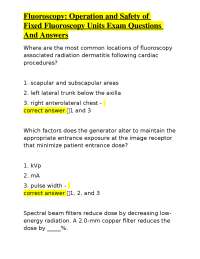 Fluoroscopy Operation and Safety: Exam Questions and Answers