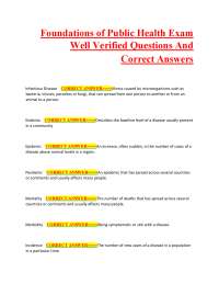 Public Health Foundations Exam: Key Concepts and Definitions