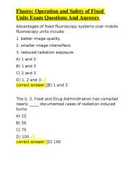 Fluoroscopy Operation and Safety: Exam Q&A for Radiology