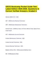 USCG Bootcamp Pocket Guide Test. Latest 2025-2026. Questions & Correct Answers. Graded A