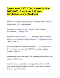 Seven level, 2S071 Test Latest 2025-2026. Questions & Correct Verified Answers. Graded A