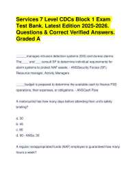 Services 7 Level CDCs Block 1 Exam Test Bank.Latest 2025-2026. Questions & Answers.Grade A