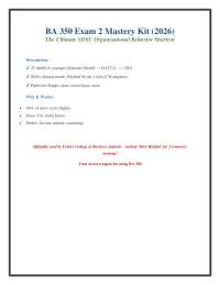 BA 350 Exam Prep: Organizational Behavior, Leadership & Diversity