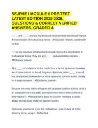 SEJPME I MODULE 6 PRE-TEST LATEST EDITION 2025-2026. QUESTIONS & CORRECT ANSWERS. GRADED A