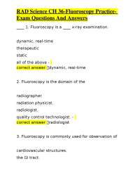 Fluoroscopy Exam Questions and Answers: A Radiology Practice Guide