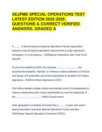 SEJPME SPECIAL OPERATIONS TEST LATEST 2025-2026. QUESTIONS & CORRECT ANSWERS. GRADED A