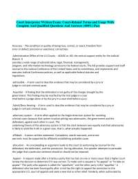 Court Interpreter Written Exam: Court-Related Terms and Usage With Complete And Qualified