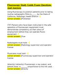Fluoroscopy Exam Questions and Answers: A Comprehensive Study Guide