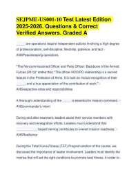 SEJPME-US001-10 Test Latest 2025-2026. Questions & Correct Verified Answers. Graded A