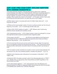 AAPC CASES CPMA EXAM SCRIPT 2025/2026 QUESTIONS WITH ANSWERS GUARANTEE A+