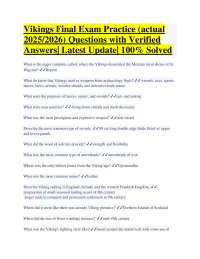 Viking Age Exam Practice Questions and Answers