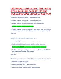 2025 NFHS Baseball Rules Exam: Questions and Answers