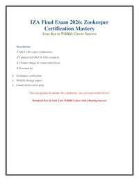 IZA Final Exam 2026: Zookeeper Certification Study Guide