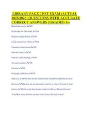 LIBRARY PAGE TEST EXAM (ACTUAL 2025/2026) QUESTIONS WITH ACCURATE CORRECT ANSWERS | GRADED