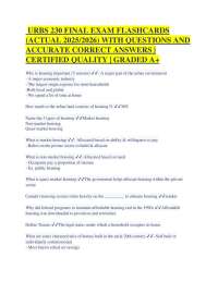 URBS 230 FINAL EXAM FLASHCARDS (ACTUAL 2025/2026) WITH QUESTIONS AND ACCURATE CORRECT ANSW