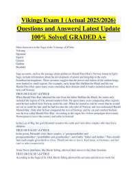 Vikings Exam 1 (Actual 2025/2026) Questions and Answers| Latest Update 100% Solved| GRADED