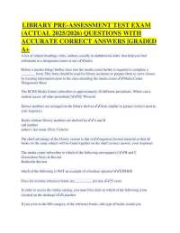 Library Pre-Assessment Test: Questions and Answers