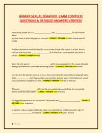 Human Sexual Behavior: Questions and Answers