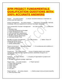 Project Management Fundamentals: Qualification Questions and Answers