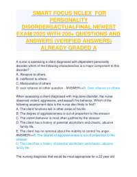 NCLEX Exam Prep: Personality Disorders - 200+ Q&A