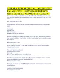 Nursing Research Exam: Finding and Evaluating Research Articles
