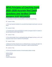 NFHS Principles of Coaching Exam 2025–2026 Accurate Real Exam Questions and Verified Answe