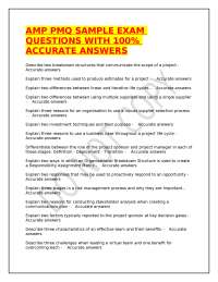 AMP PMQ Sample Exam Questions and Answers