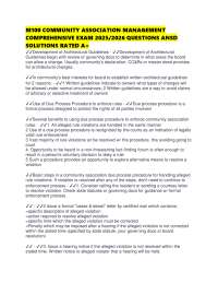 M100 COMMUNITY ASSOCIATION MANAGEMENT COMPREHENSIVE EXAM 2025/2026 QUESTIONS ANSD SOLUTION