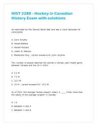 Hockey in Canadian History Exam with Solutions