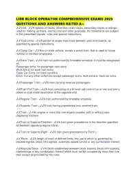 LIRR BLOCK OPERATOR COMPREHENSIVE EXAMS 2025 QUESTIONS AND ANSWERS RATED A+