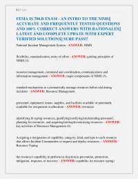 FEMA IS 700.B EXAM - AN INTRO TO THE NIMS|| ACCURATE AND FREQUENTLY TESTED QUESTIONS
