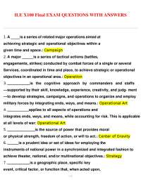 Military Strategy Exam: Key Concepts and Operational Planning