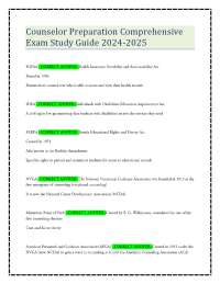 Counselor Preparation Comprehensive Exam Study Guide