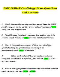 EMT Cardiology Exam: Q&A for Emergency Cardiac Care