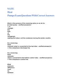 Heat Pump Exam Questions and Answers: HVAC Systems