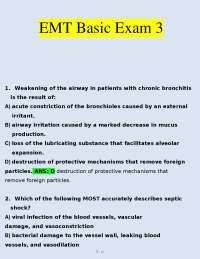 EMT Basic Exam 3: Practice Questions and Answers