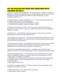 PSY 658 EVALUATION EXAM 2025 QUESTIONS WITH ANSWERS RATED A+